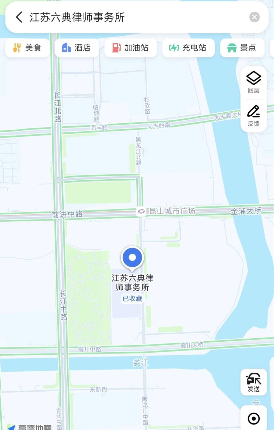 江苏六典律师事务所地图位置 - 江苏省昆山市黑龙江北路88号4楼